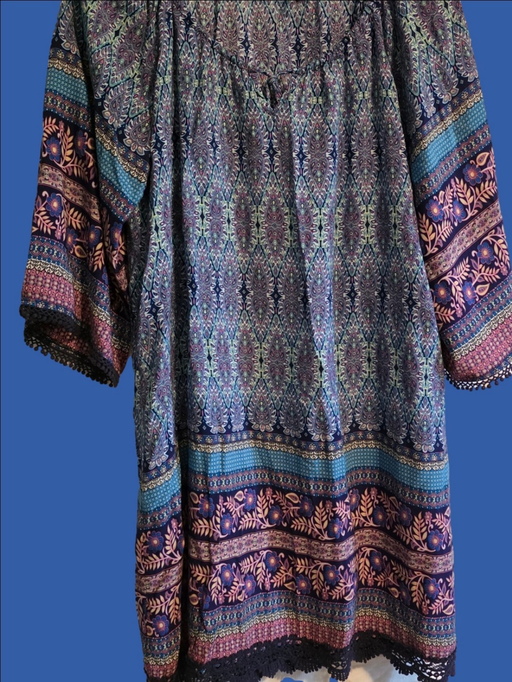 4/$67 Deal! Papillon Bohemian Paisley Dress